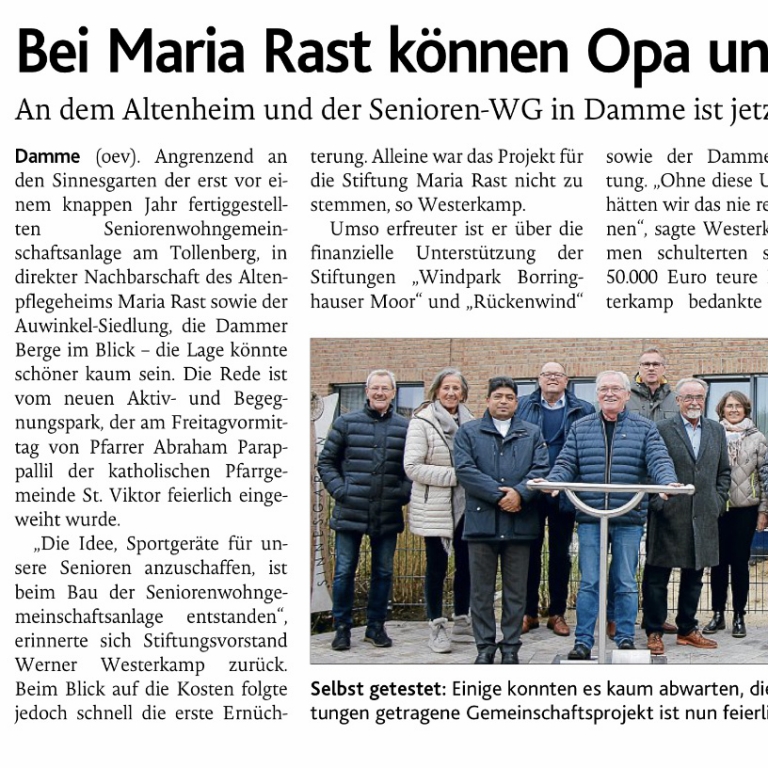 Stiftung Maria Rast – Lebendiges Altwerden