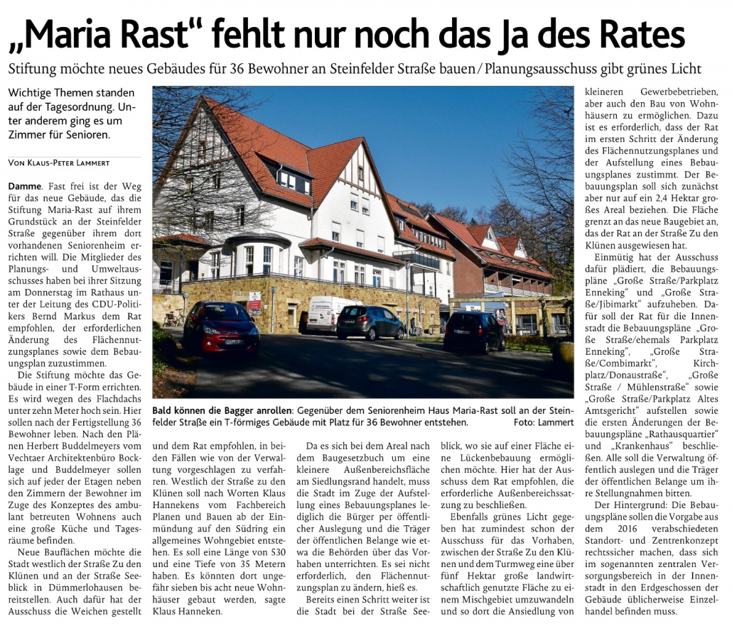 Maria-Rast fehlt nur noch das Ja des Rates – OV-Beitrag vom 29.11.2019 ...